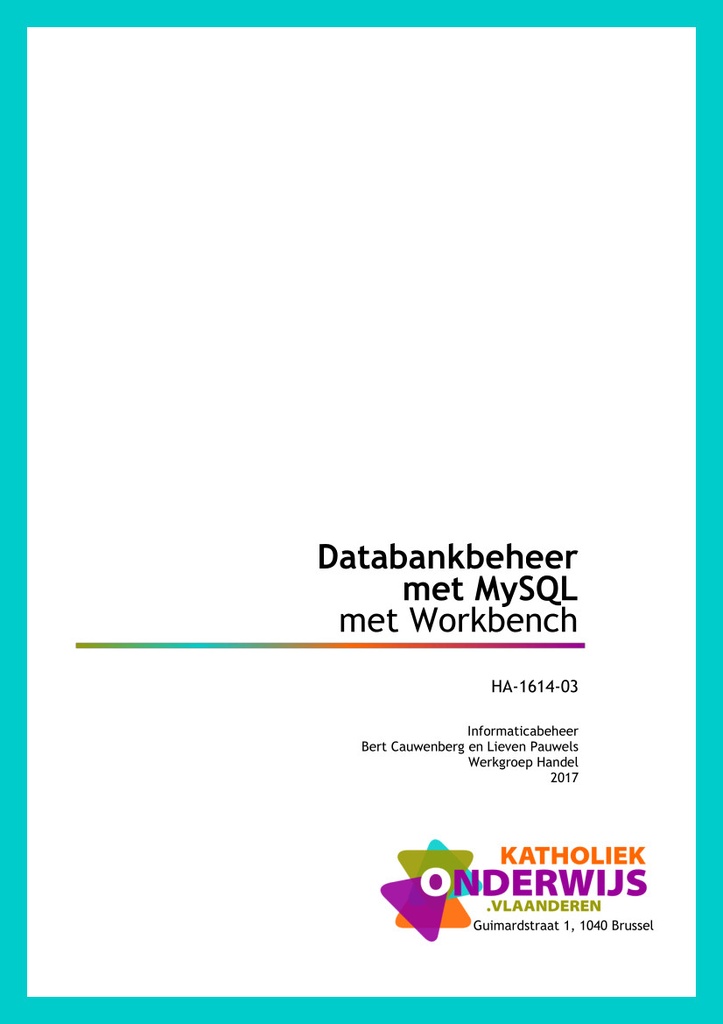 Databankbeheer met MySQL met Workbench